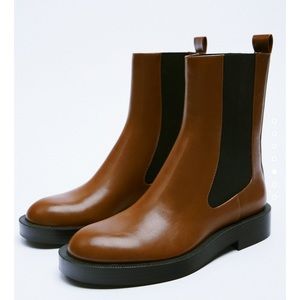 ZARA BROWN CHELSEA BOOTS